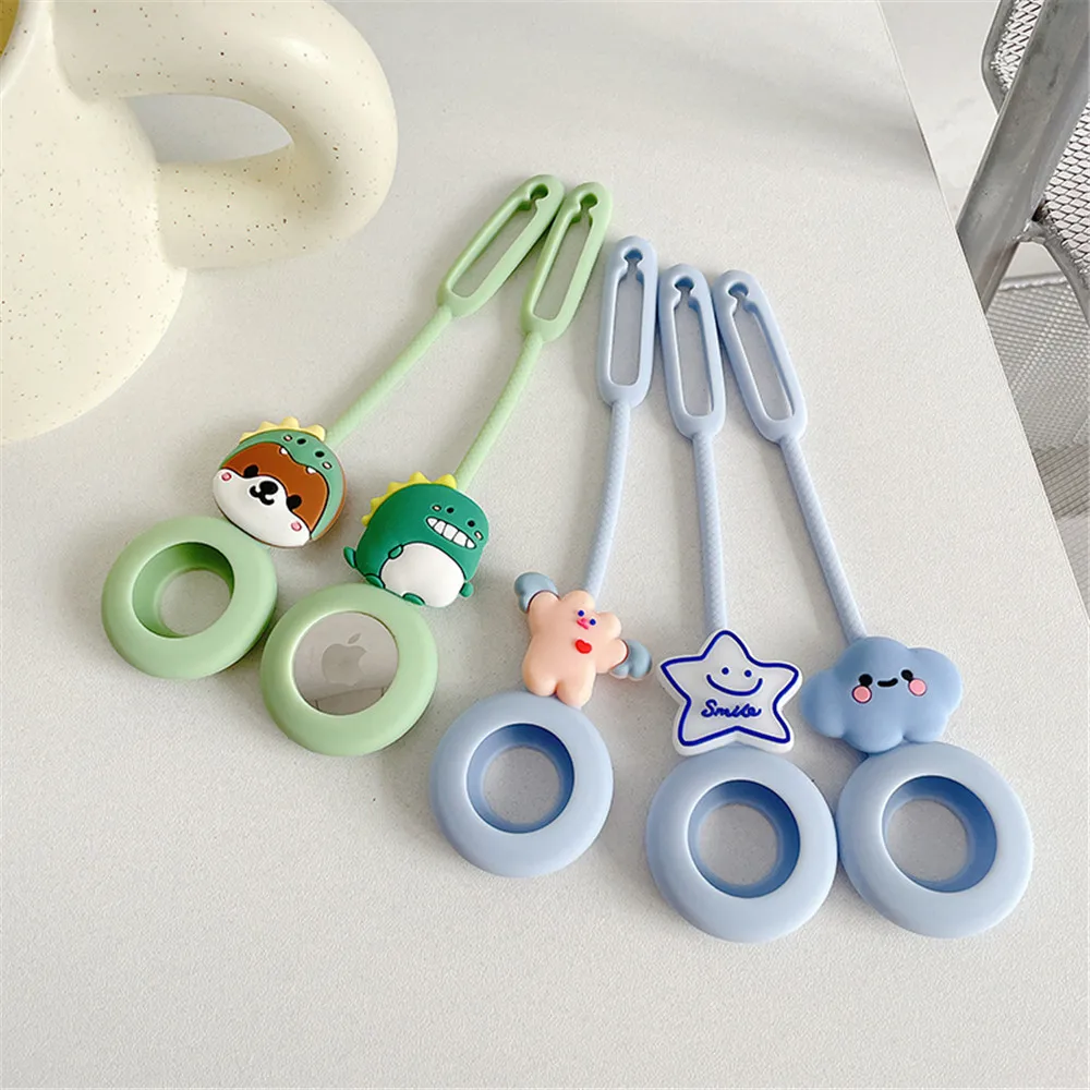 

Cute Cartoon Liquid Silicone For Airtag Case Protective Silicon Cover For Apple Airtags Shell Air Tag Tracker