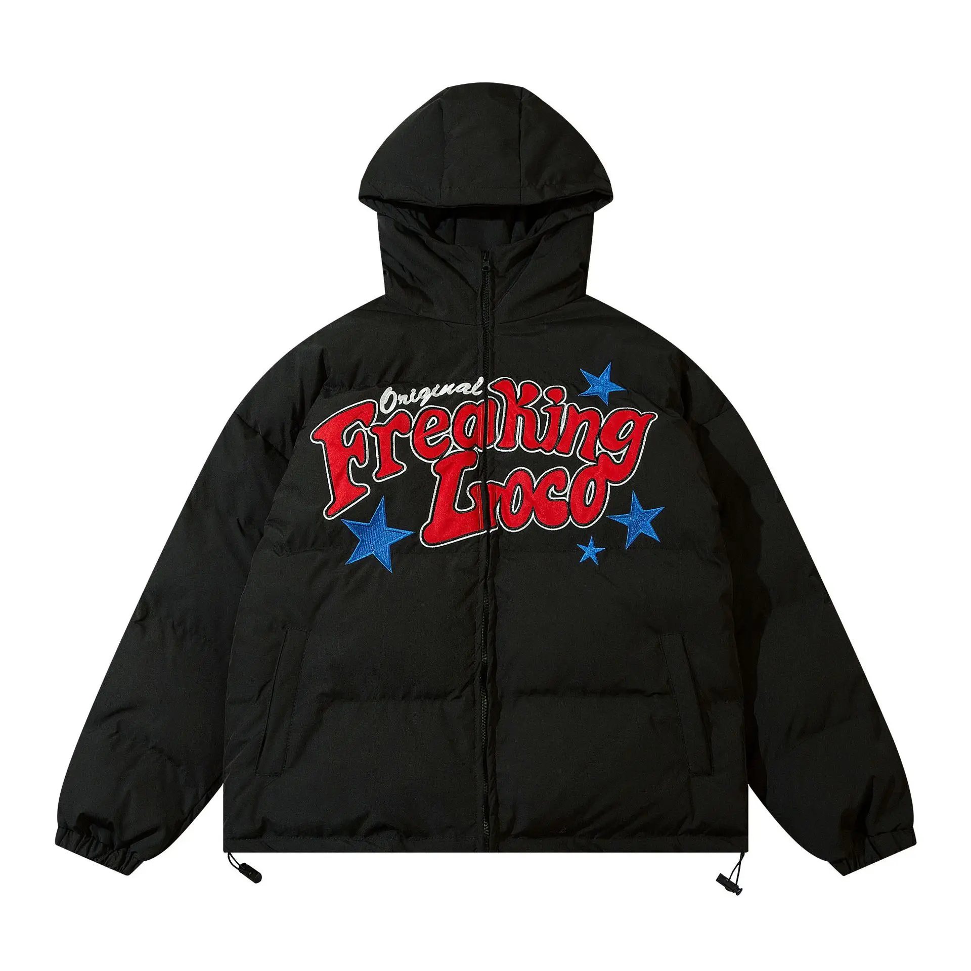 2022 Winter New American hiptop retro fashion vintage vintage hooded cotton padded jacket for men