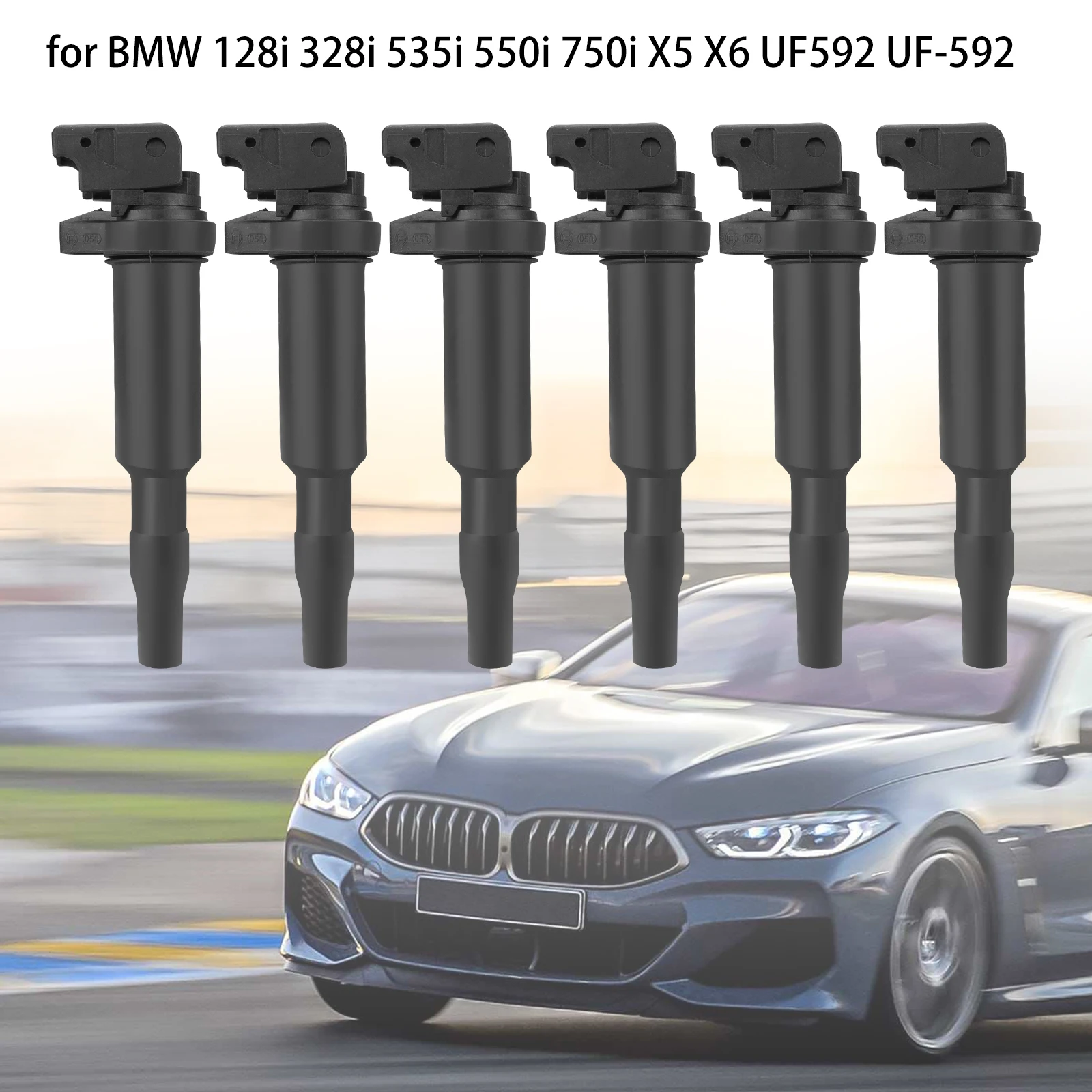 

6 x Updated Ignition Coils Set with Spark Plug Connectors OEM for BMW