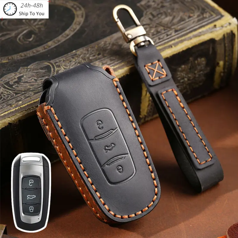 

Leather Car Key Case Key Cover for Geely Atlas Boyue NL3 EX7 SUV GT GC9 Emgrand X7 Borui Car Key Shell Geely Car Accessories