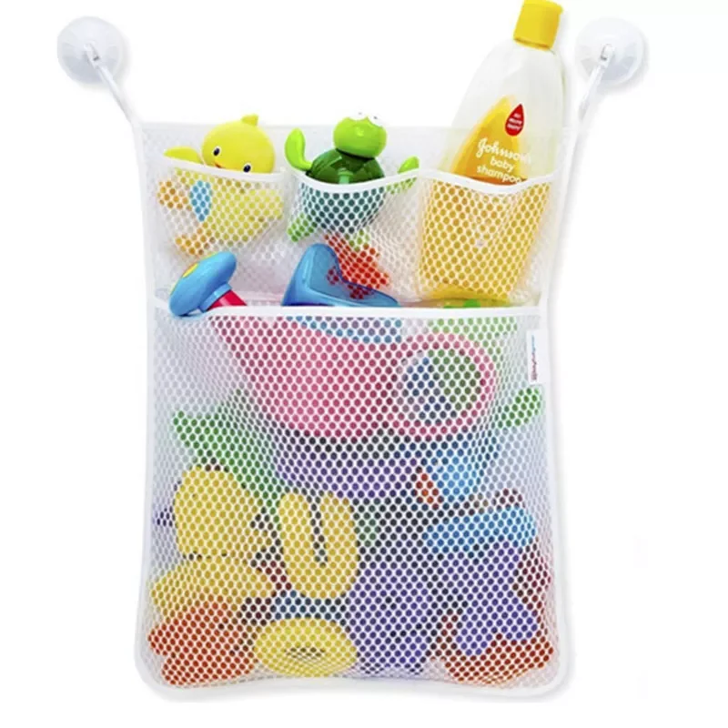 

20221Pcs Cartoon Animal Durable Bath Toys Bags Kids Basket High-capacity Baby Supplies Bathroom Mesh Folding Hanging Bags