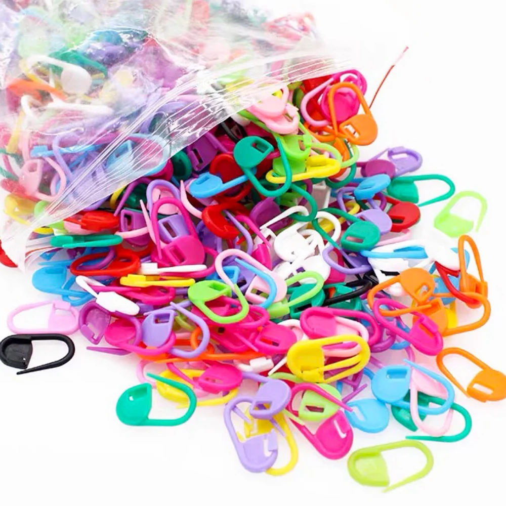 

50Pcs Mini Knitting Markers Ring Crochet Latch Needles Clip Locking Stitch Hook for DIY Apparel Craft Sewing Knitting Supplies