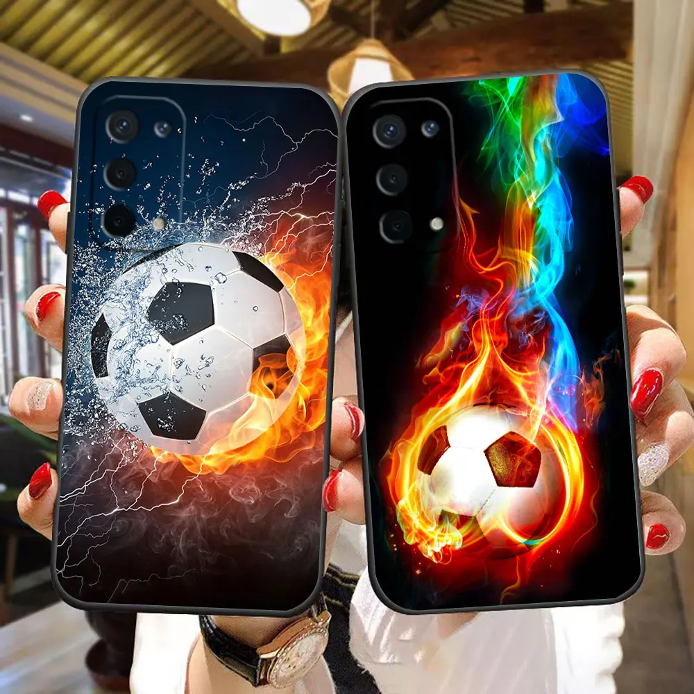 Fire Football Soccer Ball чехол для телефона OPPO A98 A94 A93 A92 A78 A76 A73 A71 A60 A57 A55 A54 A38 A17 A16 A16K Case Funda Shell