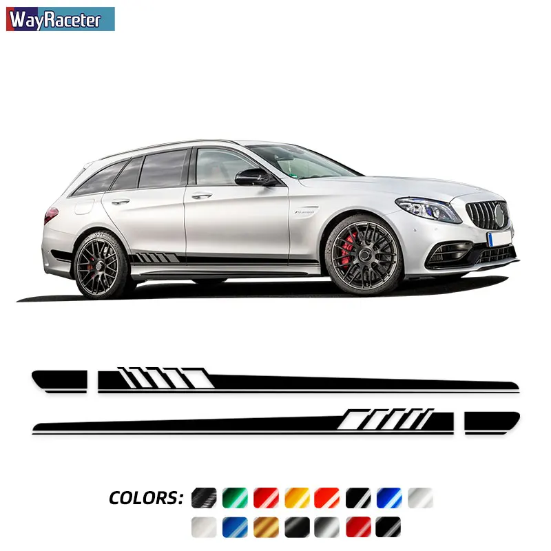 Наклейка на юбку с боковыми полосками 1 шт. для Mercedes Benz C Class W205 C63 AMG C43 C180 C220 C250 C205 A205