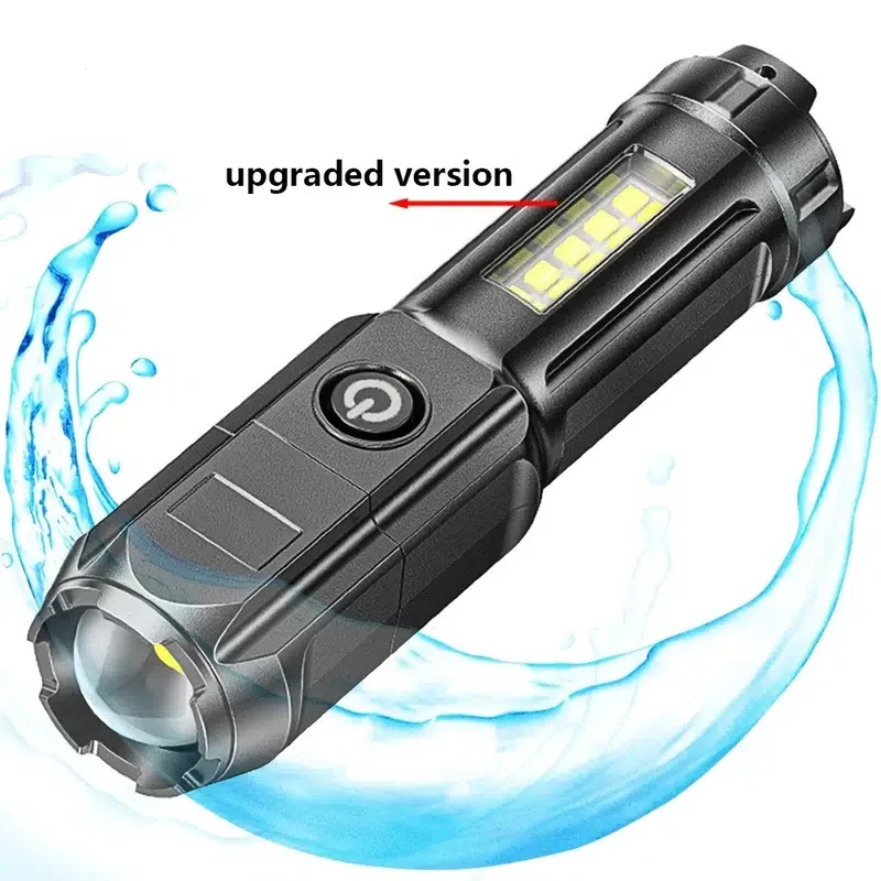 

HMTX 1 шт. портативный USB Перезаряжаемый светодиодный фонарик COB + XPE встроенный аккумулятор тактический фонарик 3 режима работы аварисветильни...
