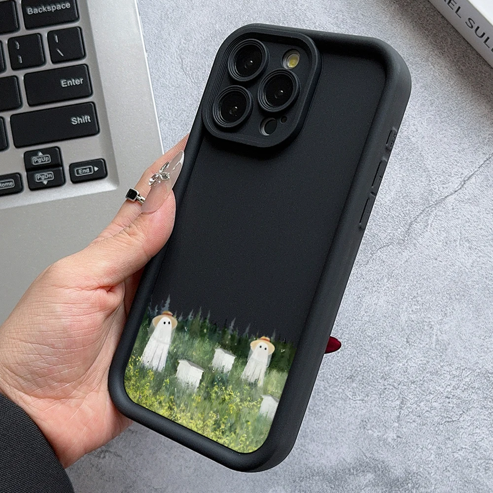 Милый чехол для телефона с призраком на Хэллоуин Xiaomi Mi 14 14T 13 12T 11 Lite Poco C61 X5 X4 M6 F5 F4 Pro