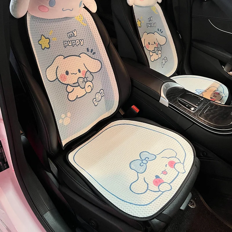 siedzenie samochodowe poduszka lędźwiowa Sanrio Cinnamoroll ochraniacz siedzenia pluszowa kreskówka śliczne akcesoria do dekoracji samochodu