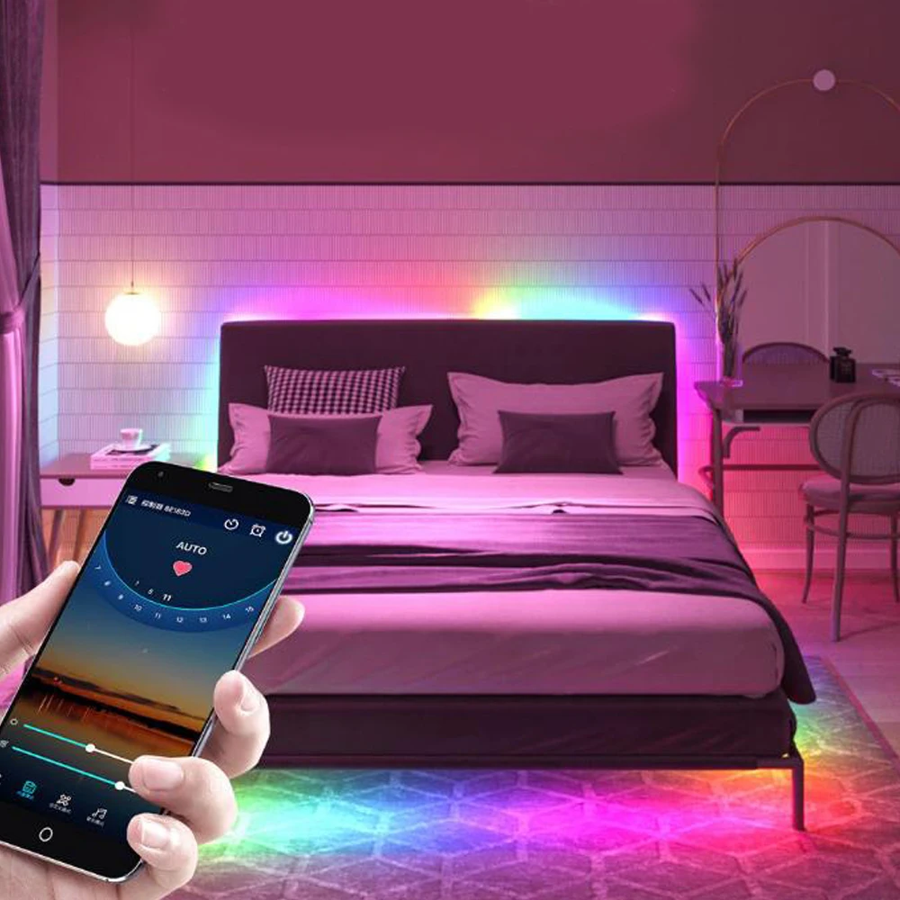 WS2812B контроллер Bluetooth музыка wifi Пиксельная светодиодная полоса светильник SK6812