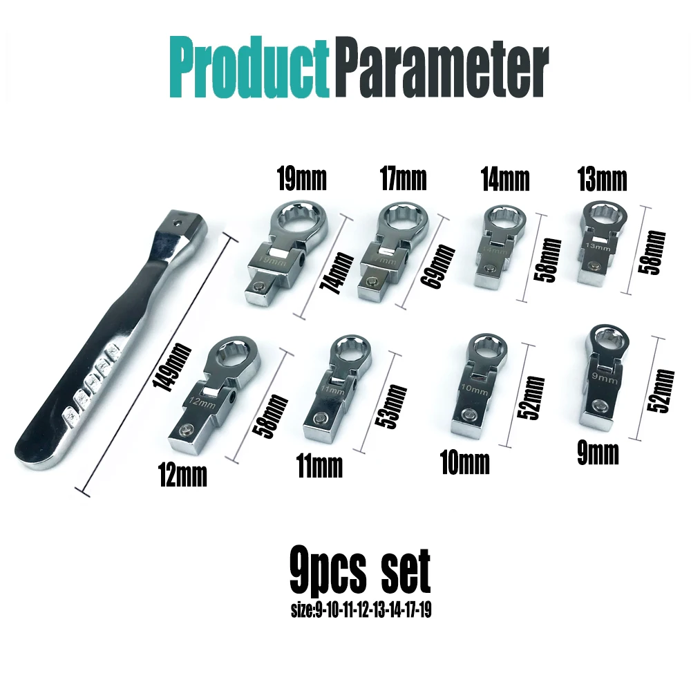Портативный гаечный ключ с трещоткой вращающийся на головка гаечного ключа °