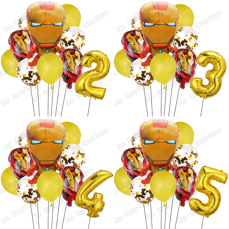 

1Set Avengers Marvel Iron Man Theme Foil Balloons Boy Birthday Party Decorations Super hero baby shower Supplies Kids Toys Globo