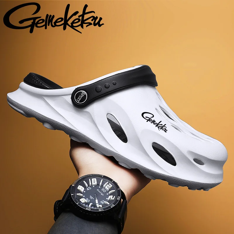 Новинка 2024 мужские летние нескользящие легкие туфли с отверстиями Baotou