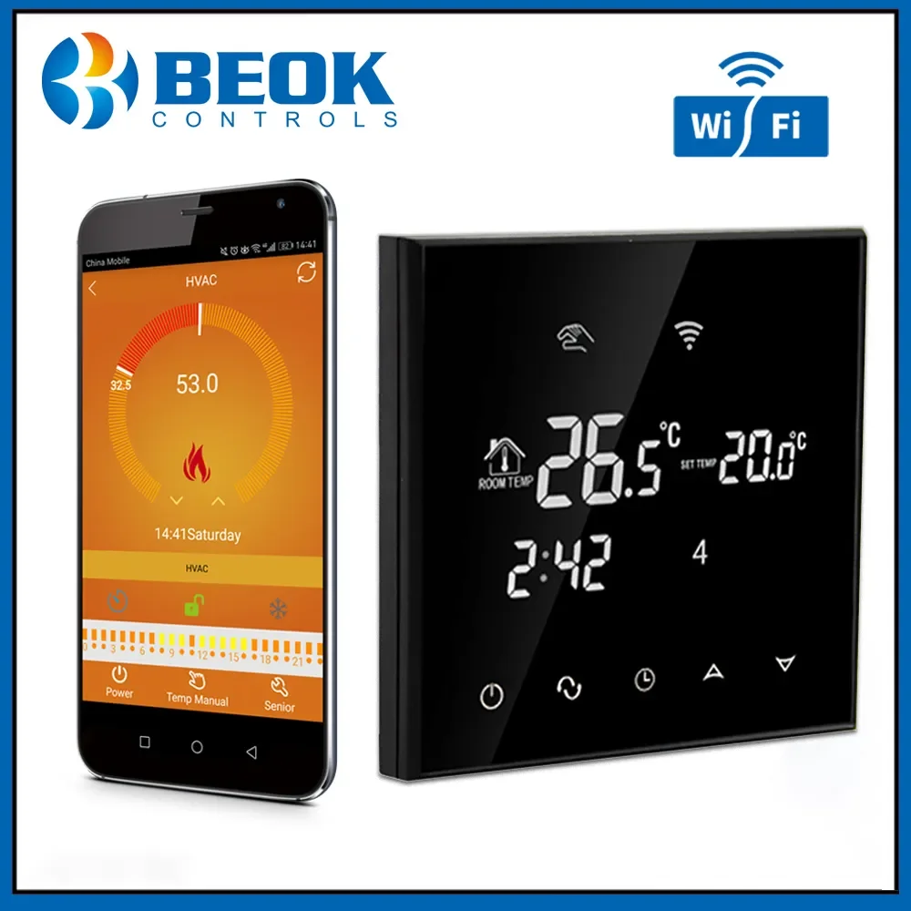 

Новинка, Wi-Fi-термостат Beok 220 В, подставка для электрического охлаждения, Интеллектуальный термостат с надписью «gowego»