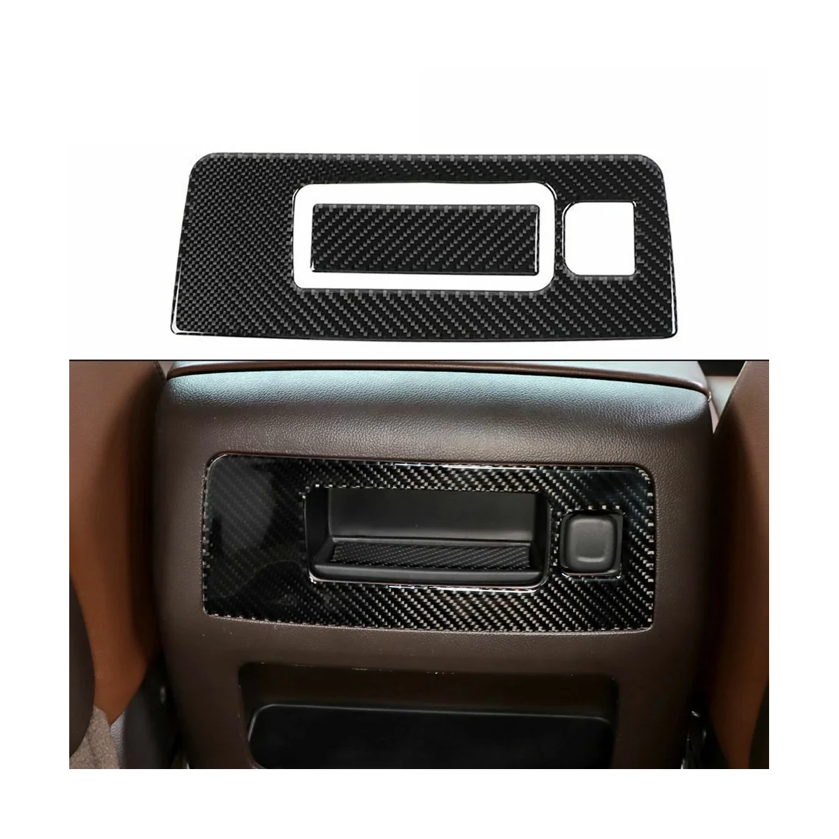 

Armrest Storage Box Trim for Chevrolet Silverado GMC Sierra 2014-2018 Accessories Soft Carbon Fiber