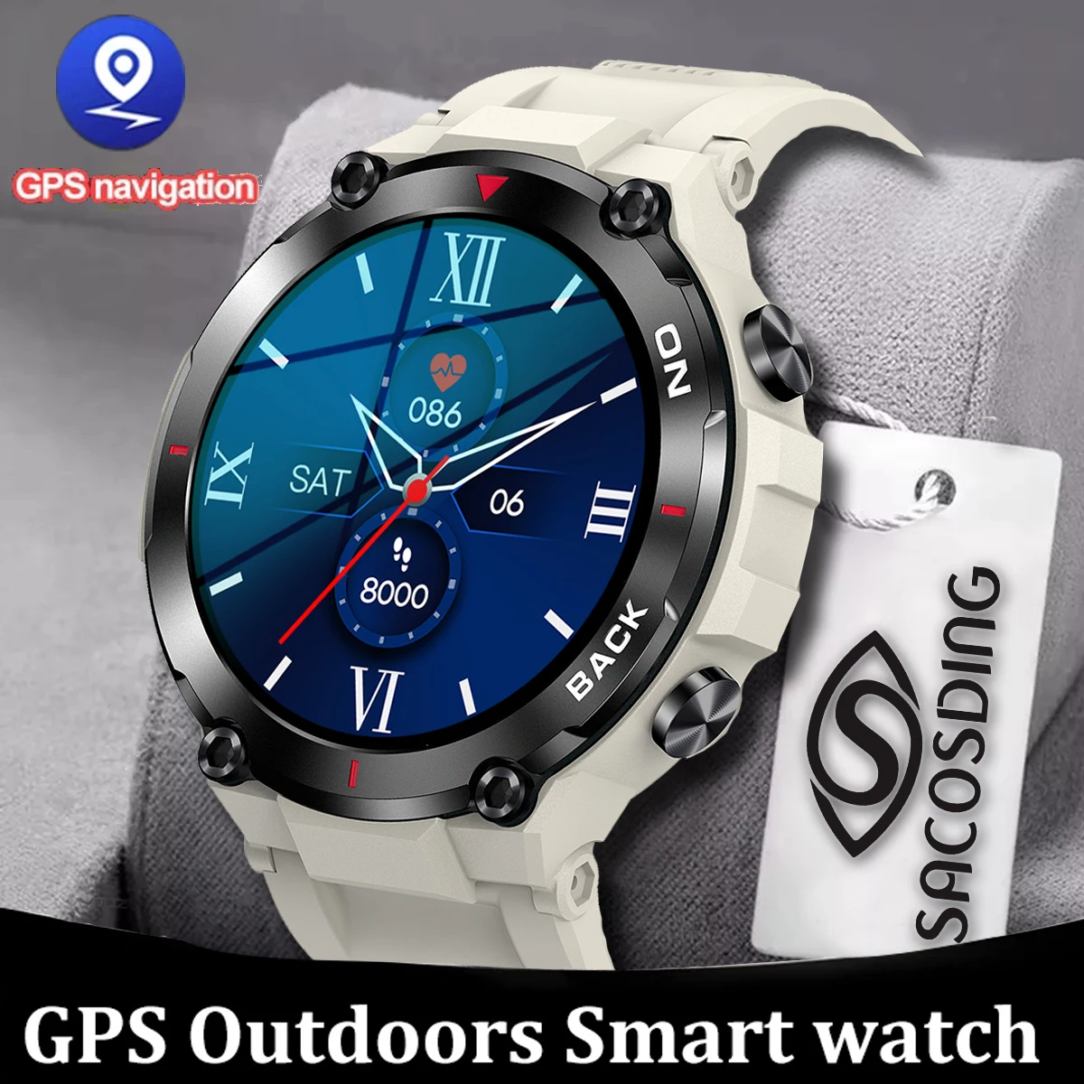 

Smart Watch GPS Outdoor Sport Fitness Bracelet Super Long Standby Wristwatch Health Monitoring Tracker Waterproof Smartwatch+Box