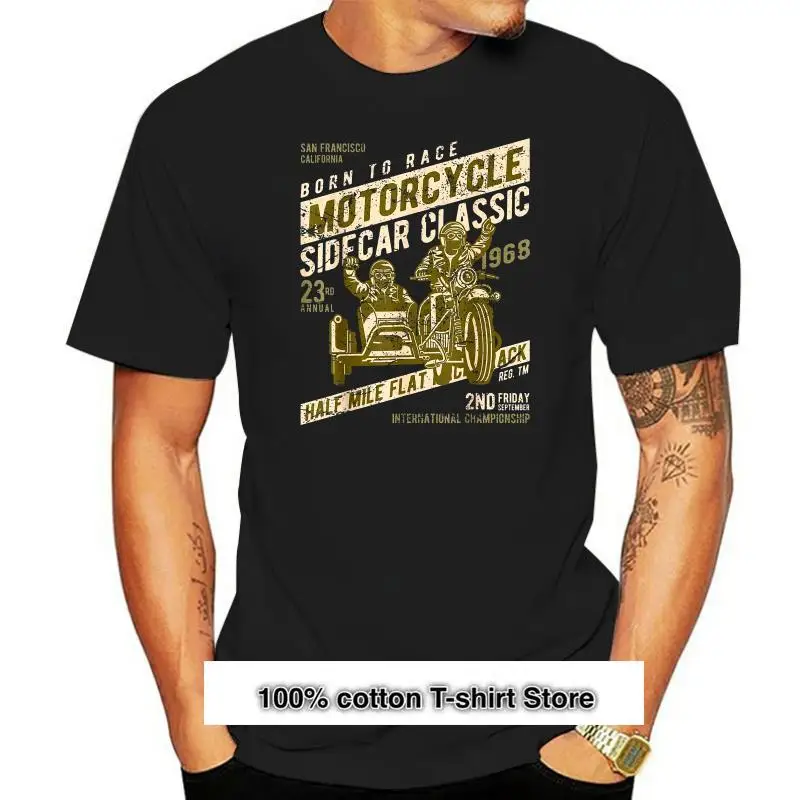 

Sidecar-Camiseta de motocicleta unisex, camisa de carreras, Vintage, 1968
