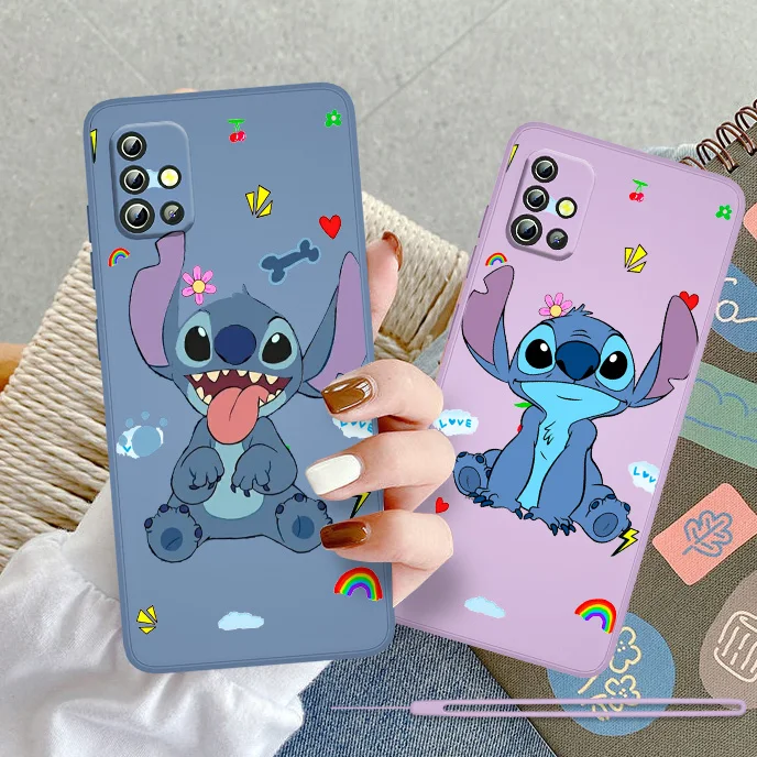 

Stitch Cute Disney Anime For Samsung Galaxy A73 A72 A71 A53 A52 A51 A42 A33 A32 A31 A22 A21 A11 Liquid Rope Soft Phone Case