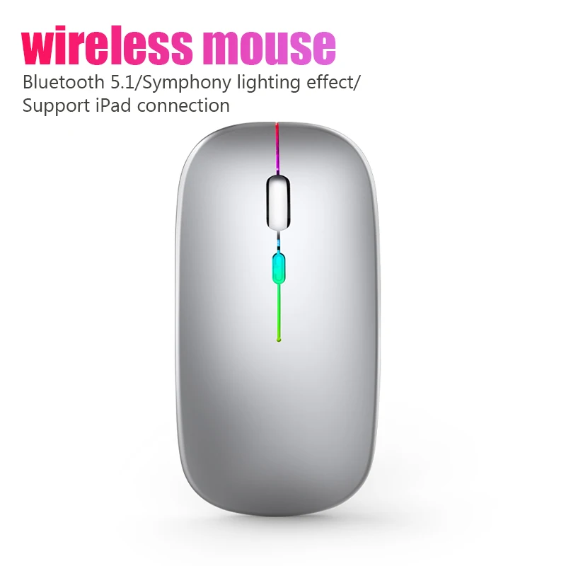 

5.2 Bluetooth Wireless mouse With USB Rechargeable RGB Mouse BT5.2 For Laptop Computer PC Macbook Gaming Mouse 2.4GHz 1600DPI