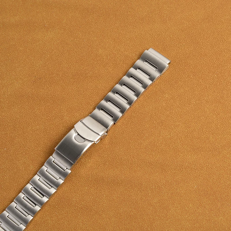 Stainless Steel Watchband Strap Fold Buckle Clasp Wrist Belt Bracelet Silver For Seiko Watch Accessories