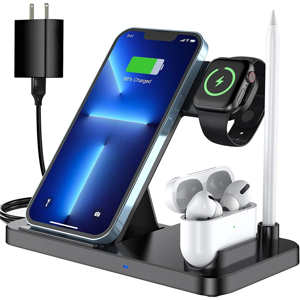 

3 In1 Wireless Charger Convenient High Quality Mobile Phone Charging Dock Fast Charging Adjust Consumer Electronics Black Type-c