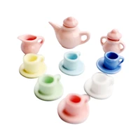 15pcsset 112 dollhouse mini ceramic tea cup set doll house living room furniture decorative accessories