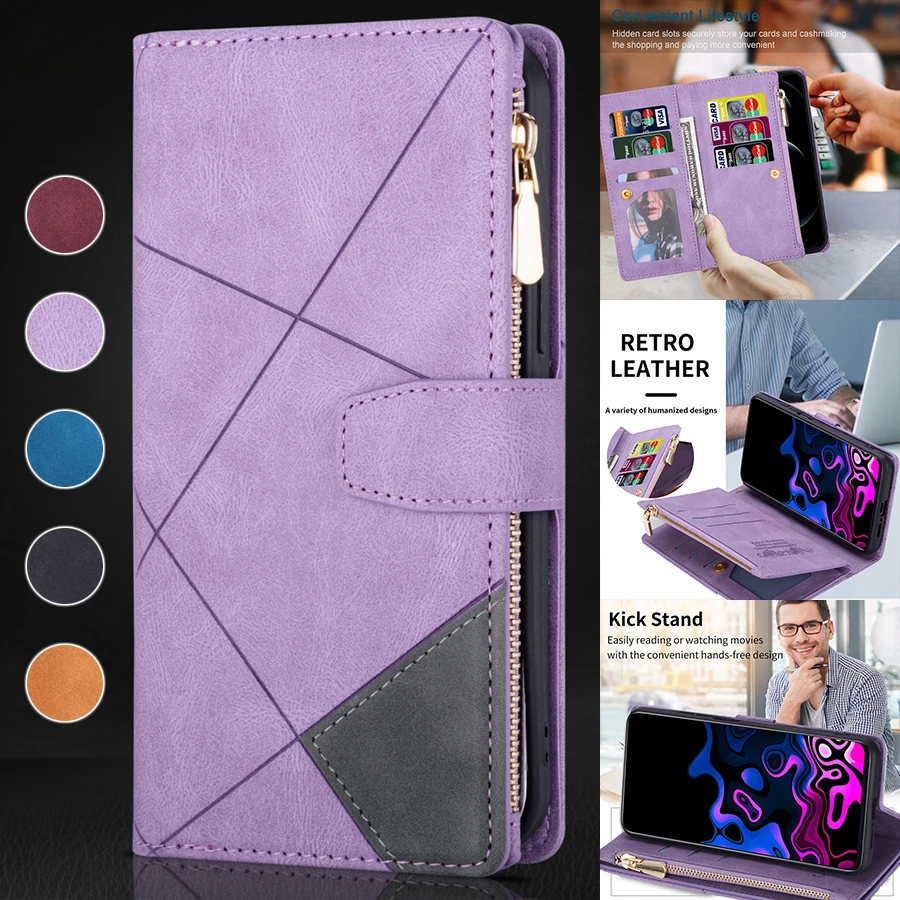 

Wallet Zipper Leather Case For Xiaomi Redmi Note 11 11S 11E 11T Pro+ 10 Pro 10S 9S 9 Pro K40S Mi Poco X3 M3 X4 GT M4 Pro F3 F4