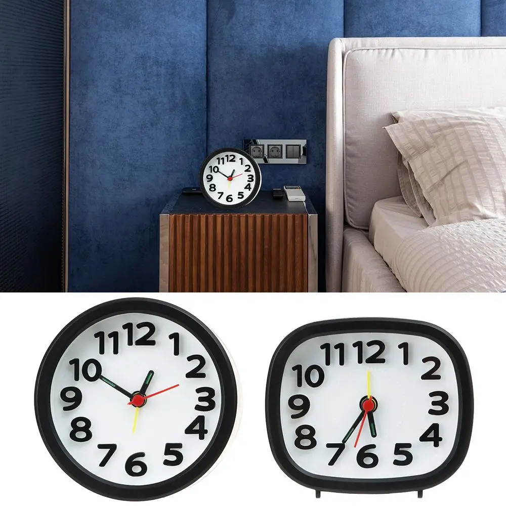 

Simple No Tick Quartz Quiet Bedside Clocks Home Decor Number Clock Alarm Clock
