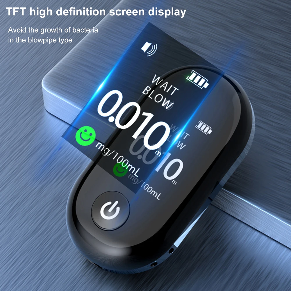 

Professional Automatic Alcohol Tester 0.96FTF LCD Display Car Portable USB Rechargeable Breathalyzer Alcohol Test Tools