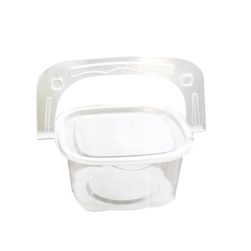 Прозрачная коробка для десертов с ручкой прозрачная пластиковая корзина кексов