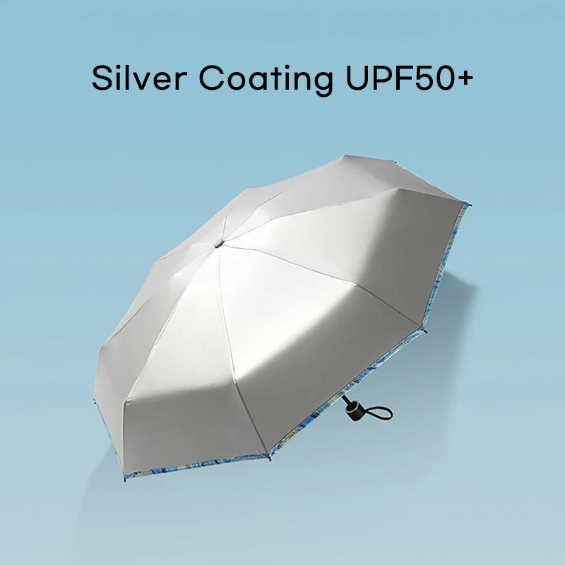 Мини карманный зонт от солнца для девочек ветрозащитный с 8 ребрами в стиле Ван