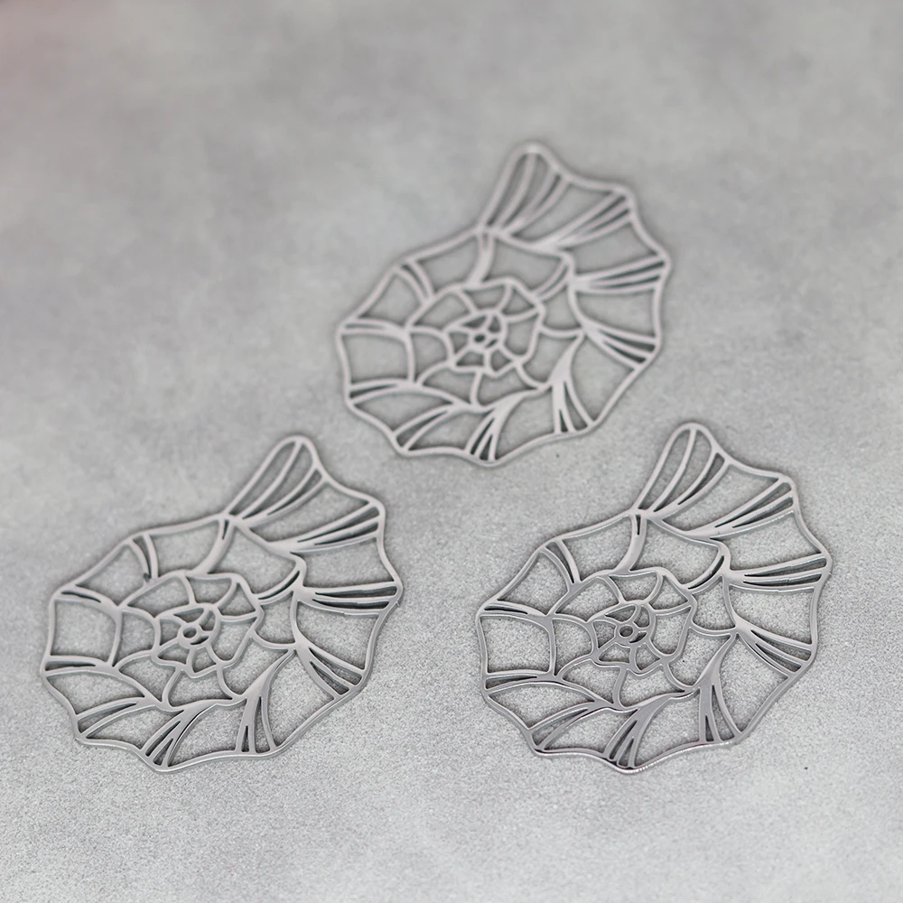 

3pcs/Lot Stainless Steel Hollowed-out Conch Accessories Findings For Fashion Jewelry Making DIY Handmade Craft