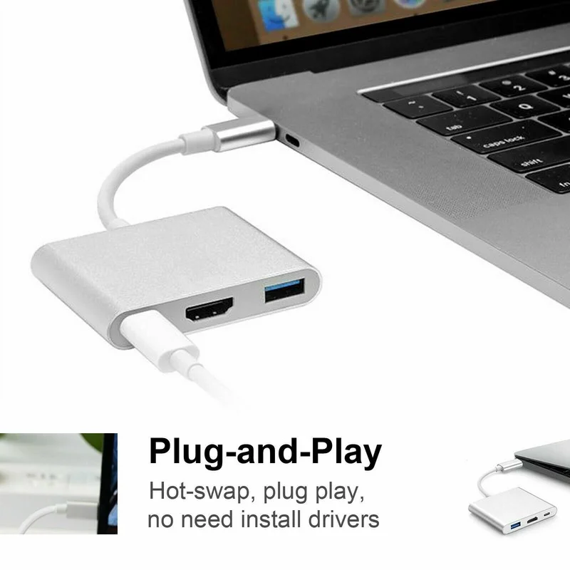 Переходники с Type C на 4K HDMI-совместимые Type-C USB3.0 адаптер VGA док-станция конвертер HDMI 3