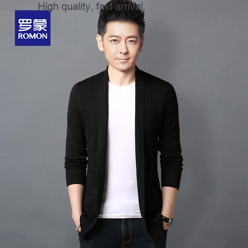 Cardigan Men's Knitwear Mid-Length Loose Cloak Thin Solid Color Business Casual Sweater Coat Fashion men clothes