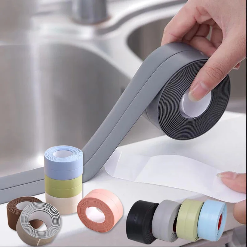 

3.2M Bath Sealing Strip Bathroom Shower Sink Caulk Tape PVC Self Adhesive Waterproof Wall Sticker Sink Edge Tapes for Kitchen