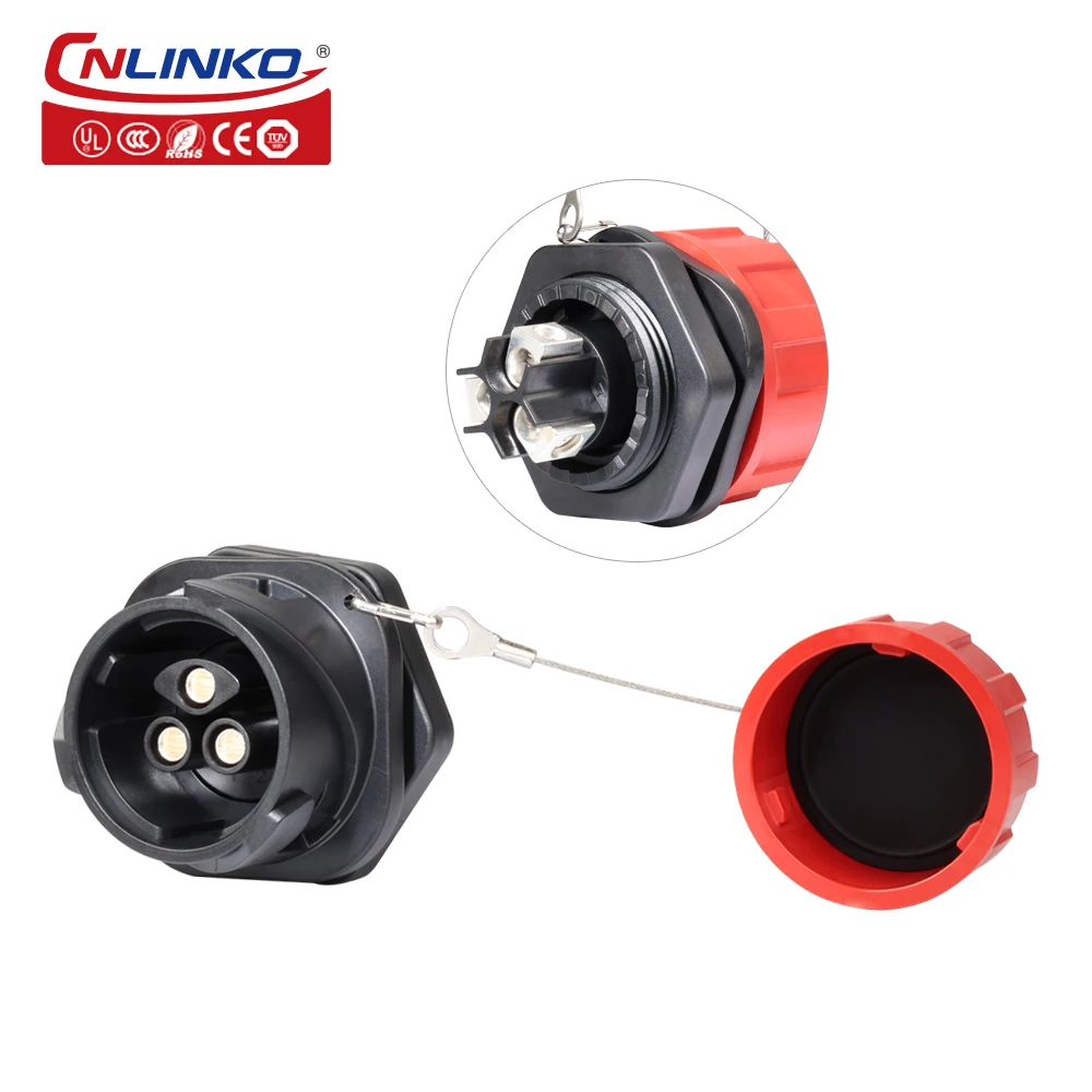 Cnlinko YM-28 IP68 Пластик 50А 500В переменного тока промышленный разъем питания