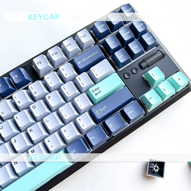 «135 Key Set Dark Blue Gaming Blackout Keycap OEM Height PBT For Cherry