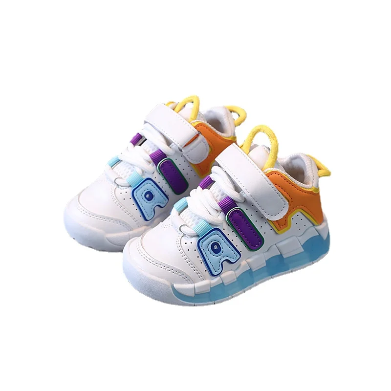 2022 New Spring and Autumn 21-30 Children's PU Leather Sneakers Girls Boys Casual Flat Sneakers Sneakers Basketball Shoes enlarge