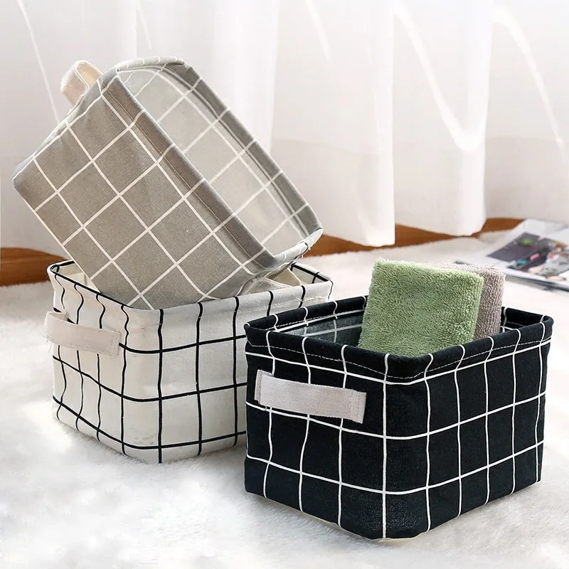 

Storage Desktop Storage Foldable Box Basket Jewelry Home Cabinet Bedroom Organizer Storage Fabric Toy Storage Cosmetic Basket