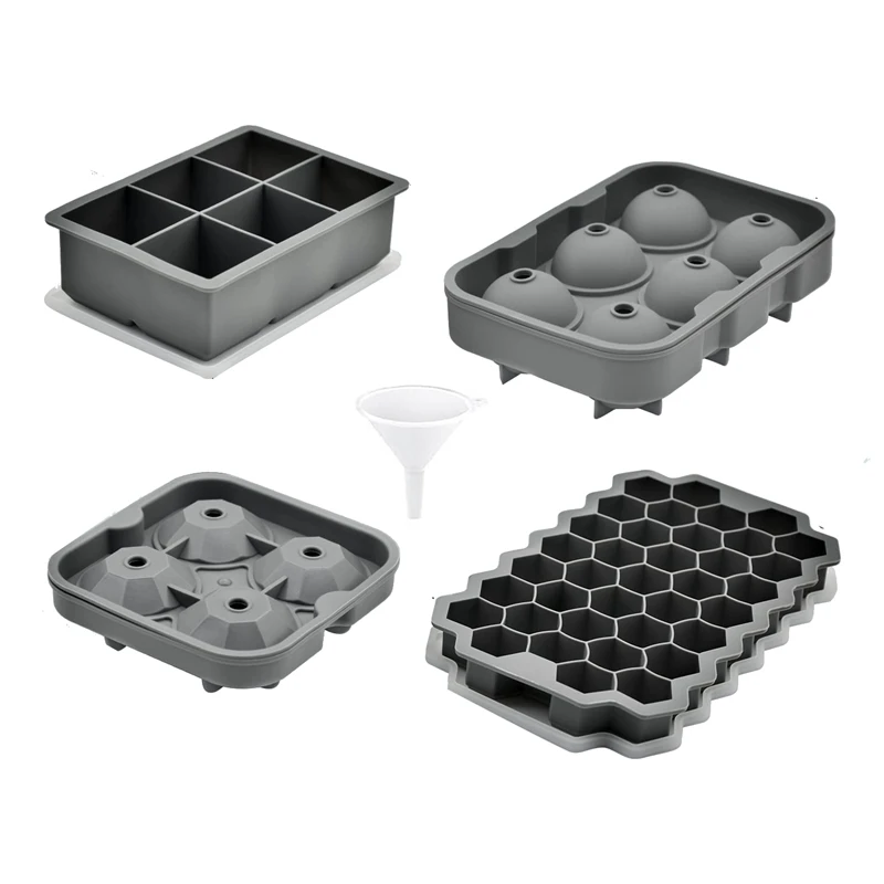 

Silicone Ice Square Tray With Lid, 4 Pcs Combined Ice Square Tray, Easy To Release, Ice Square Tray,For Whisky