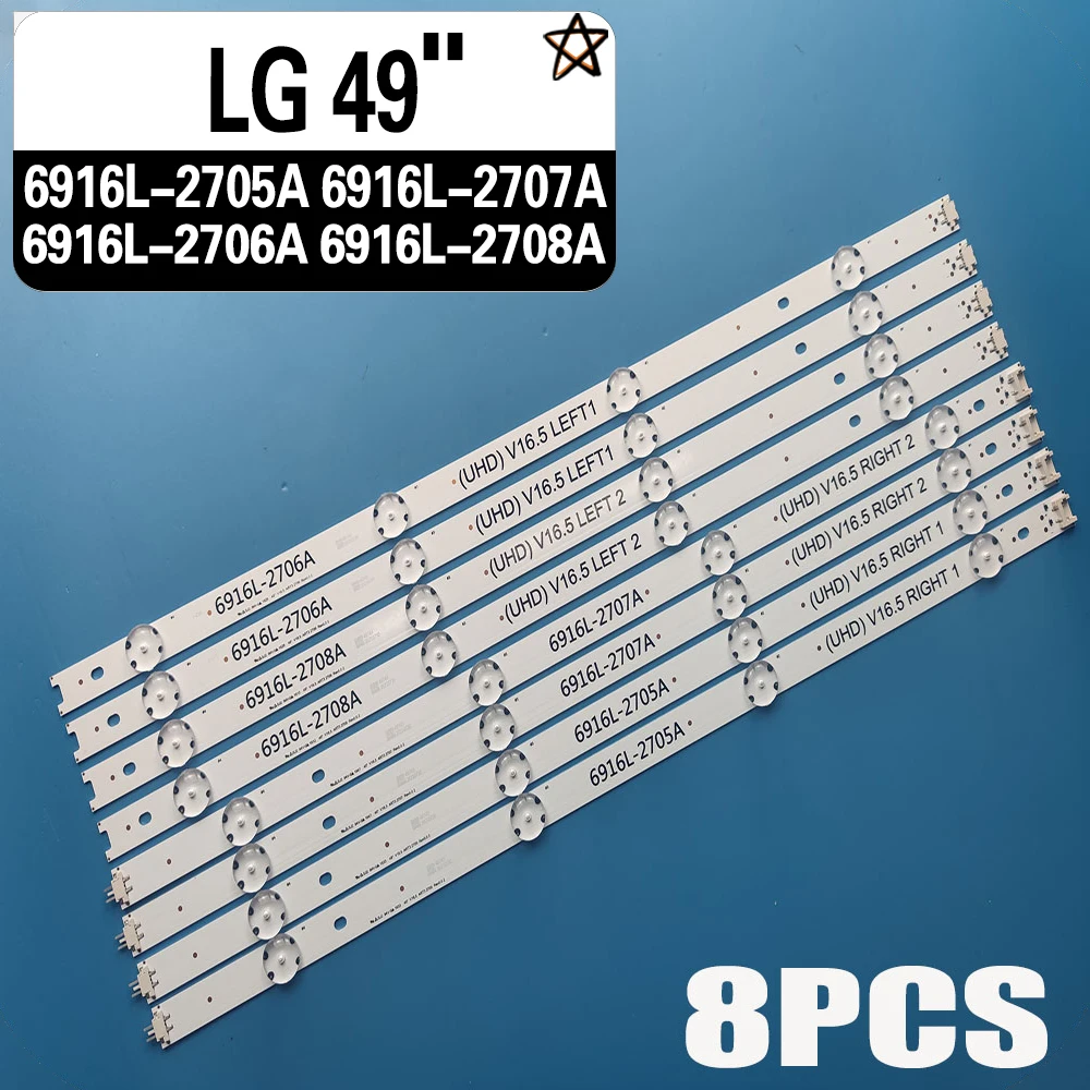 

Retroiluminação LED bar para 49 polegada TV LG 49UH6500 6916L-2452A 6916L-2453A 6916L-2551A 6916L-2552A 49UH676V 49UH650V 49UH66