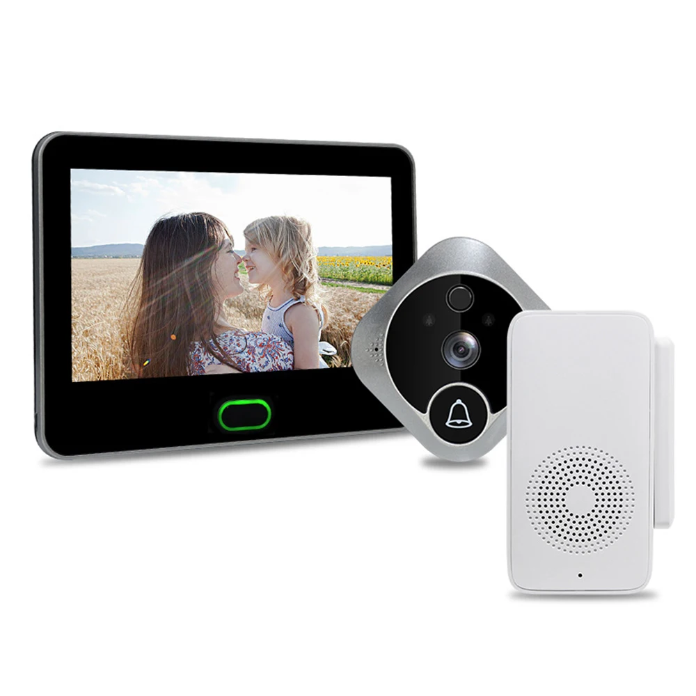 Wireless Video Doorbell 7Inch Intelligent High-Definition Low-Power Consumption Video Intercom Anti-Theft Cat's Eye Doorbell