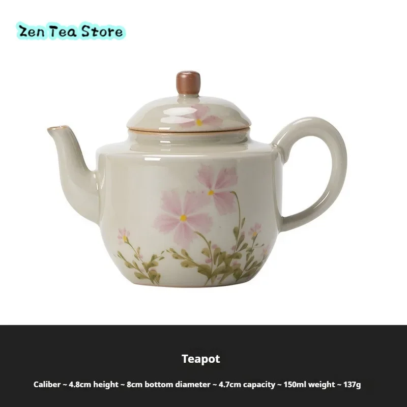 Деревянный ясень маленькая ромашка керамический чайник домашний маленький с