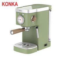 konka coffee machine green automatic espresso water tank 1 2l 2 in 1 coffee maker latte capsule coffee coffee powder