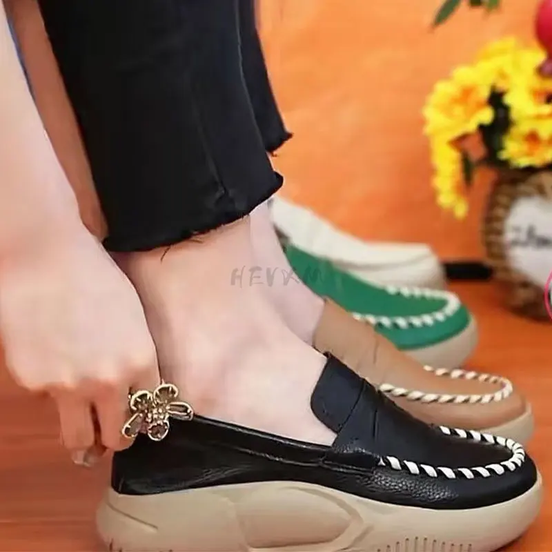 Women Shoes Platform Flats Sports Autumn Spring Fashion New 2022 Sneakers Walking Loafers Casual Running Hiking Pu Leather Shoes