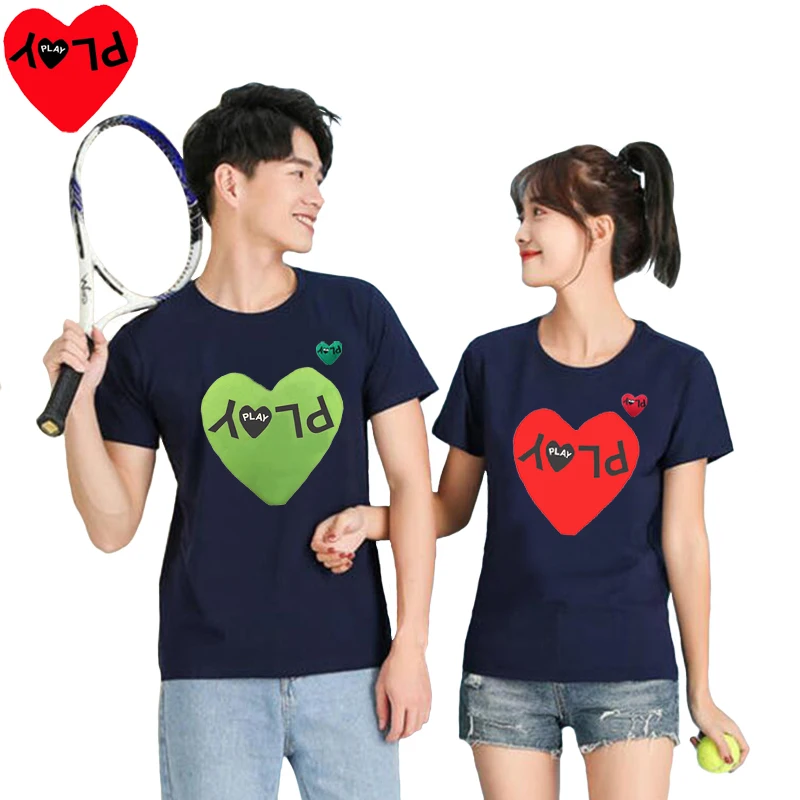 Футболка хлопковая с круглым вырезом и принтом сердечек | Мужская одежда