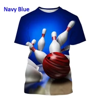 2022 new bowling 3d printing t shirt personality fashion unisex harajuku style rest round neck short sleeve t shirt top