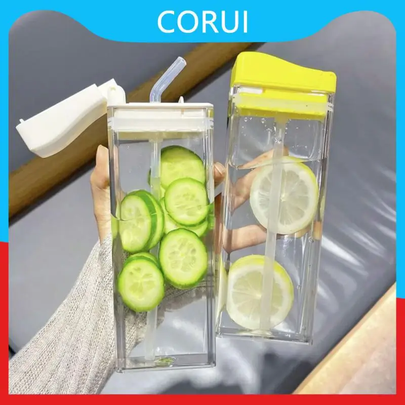 

355ml Water Bottle For Drinking High Value Portable Transparent Water Cup With Straw Plastic Drinking Tools Durable Water Cup