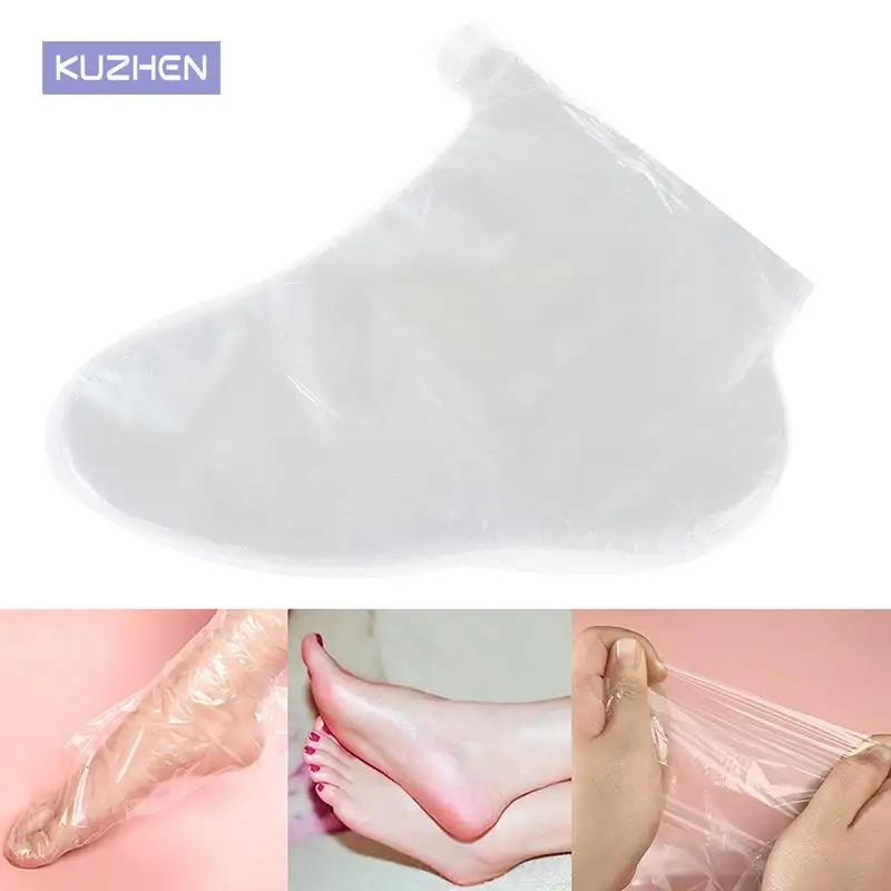 

100Pcs/Pack Disposable Plastic Foot Covers Transparent Shoes Cover Paraffin Bath Wax SPA Therapy Bags Liner Booties