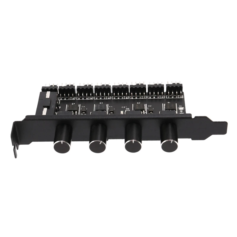 

PC 8 Channels Fan Hub 4 Knob Cooling Fan Speed Controller For CPU Case HDD VGA PWM Fan PCI Bracket 12V Fan Control Power Supply