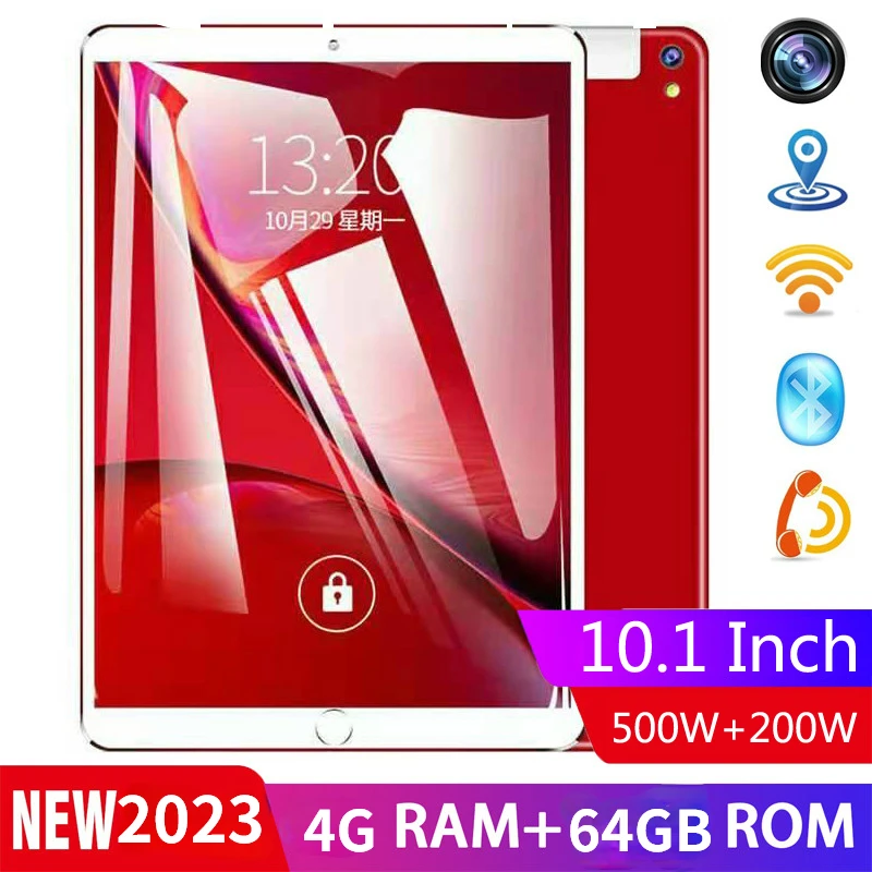 2023 Original Tablet 10.1 Inch Android 9.0 Octa-Core 4G Dual SIM Card Smartphone Tablet 4GB 64GB IPS WIFI Bluetooth GPS Mini Pc