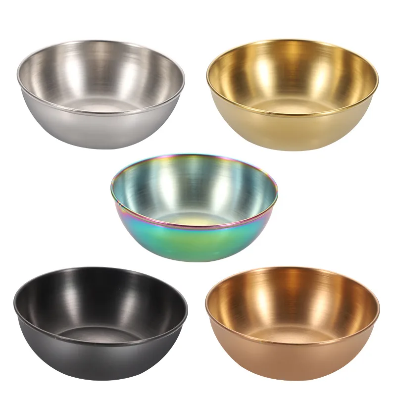 

Round Stainless Steel Seasoning Dish Hot Pot Dipping Bowl Small Food Sauce Cup Sushi Vinegar Soy Saucer Container Appetizer Tray